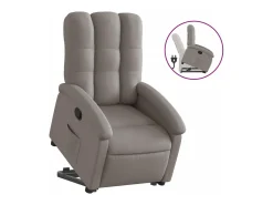 New Poltrona reclinável elevatória tecido cinzento-acastanhado PT195488 Taupe