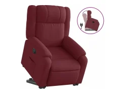 vidaxl Poltrona reclinável elevatória tecido tinto^ Poltrona