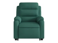 Outlet vidaxl Poltrona reclinável elevatória de massagens tecido -escuro Verde