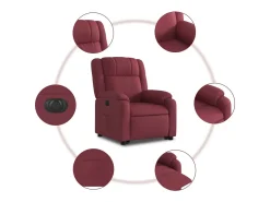 vidaxl Poltrona reclinável elevatória elétrica tecido -tinto^ Poltrona