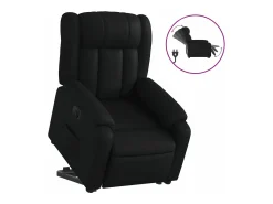 Poltrona reclinável elevatória elétrica couro artificial PT159331 Preto