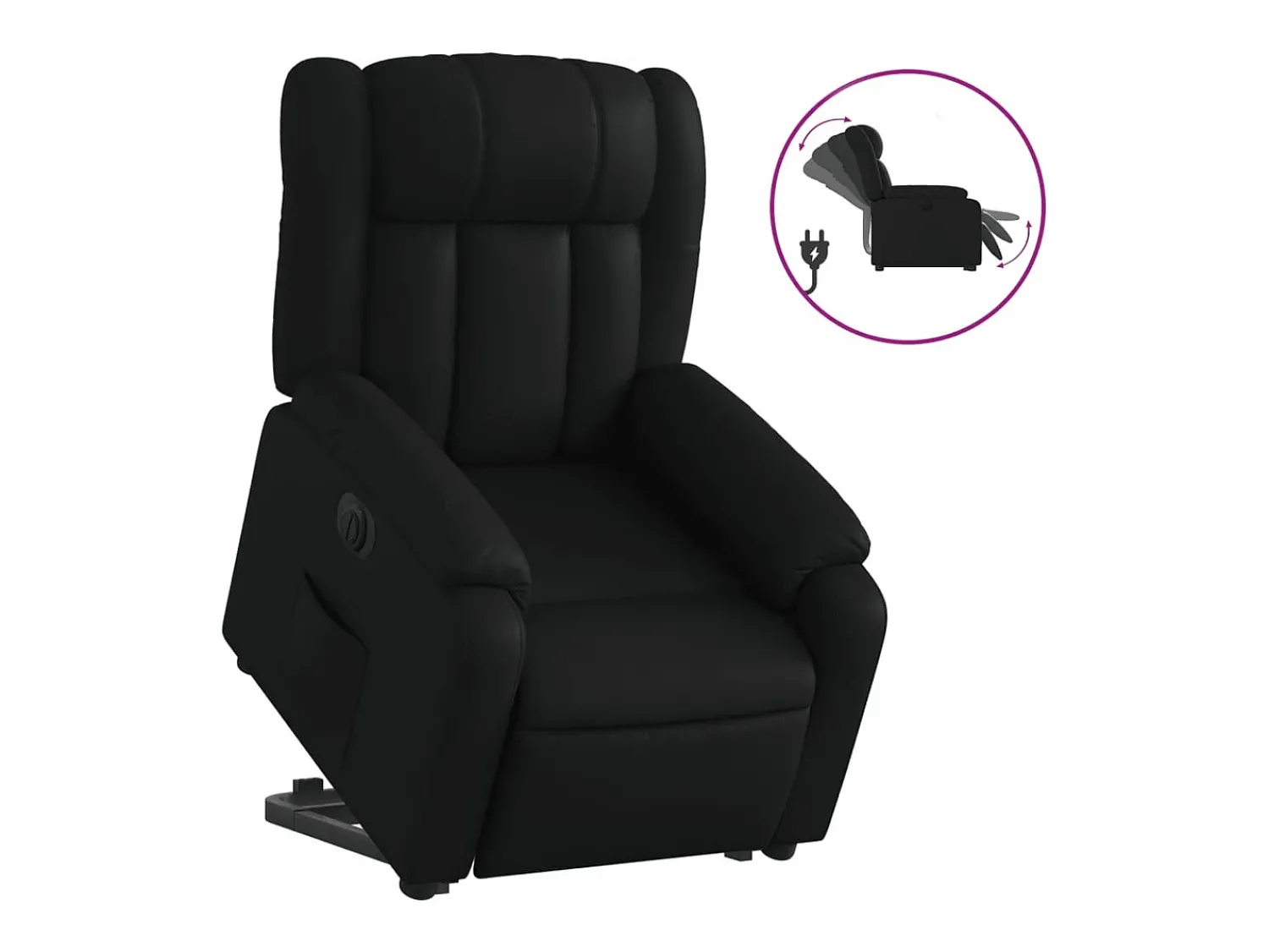 Poltrona reclinável elevatória elétrica couro artificial PT159331 Preto