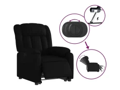 Poltrona reclinável elevatória elétrica couro artificial PT159331 Preto
