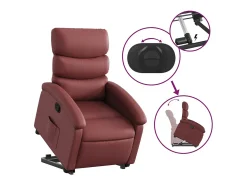 Poltrona|vidaxl Poltrona reclinável elevatória couro artificial tinto Vermelho
