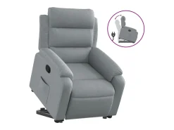 Poltrona| Poltrona reclinável elevatória tecido cinzento-claro PT802966 Cinzento claro