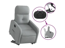 Poltrona*vidaxl Poltrona reclinável elevatória tecido -claro Cinzento