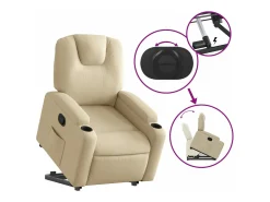 Poltrona*vidaxl Poltrona reclinável elevatória tecido cor Creme