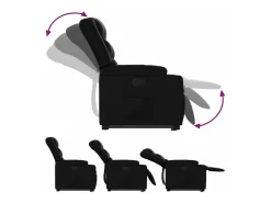 Poltrona|vidaxl Poltrona reclinável elevatória couro artificial Preto