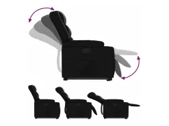 Poltrona|vidaxl Poltrona reclinável elevatória couro artificial Preto