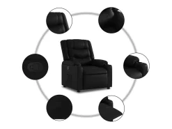 Poltrona|vidaxl Poltrona reclinável elevatória couro artificial Preto