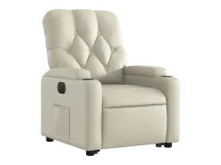 New Poltrona reclinável elevatória elétrica couro artificial PT724200 Creme