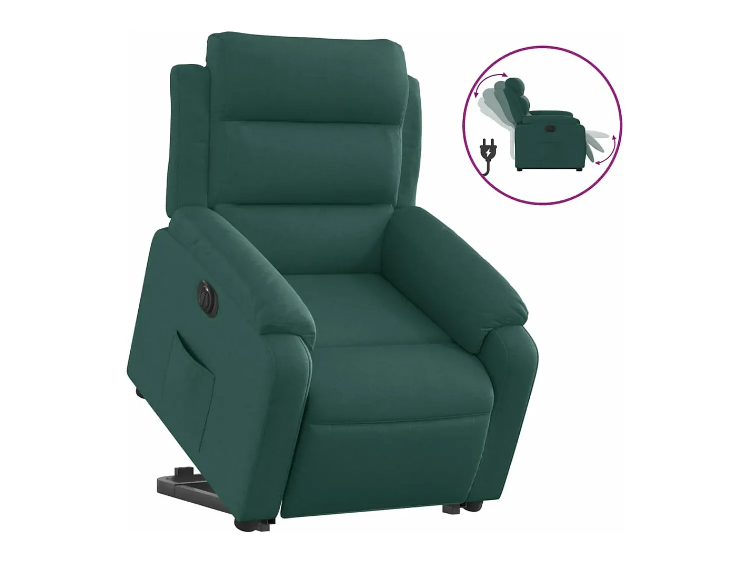 Discount Poltrona reclinável elevatória elétrica tecido -escuro PT254211 Verde