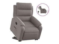 Poltrona|vidaxl Poltrona reclinável elevatória elétrica cinza-acastanhado Taupe