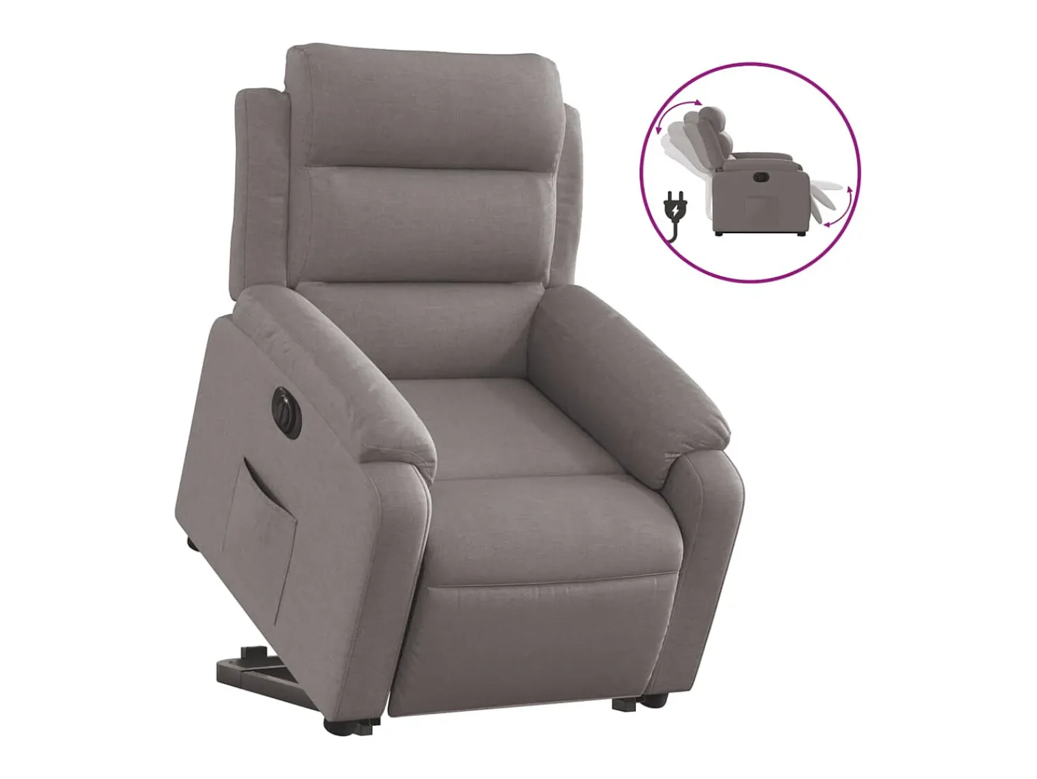 Poltrona|vidaxl Poltrona reclinável elevatória elétrica cinza-acastanhado Taupe