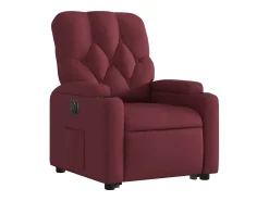 New vidaxl Poltrona reclinável elevatória elétrica tecido -tinto Vermelho