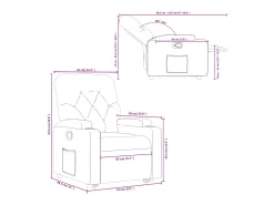vidaxl Poltrona reclinável elevatória couro artificial cor Creme