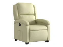 Poltrona*vidaxl Poltrona reclinável elevatória couro genuíno cor Creme