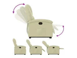 Poltrona*vidaxl Poltrona reclinável elevatória couro genuíno cor Creme