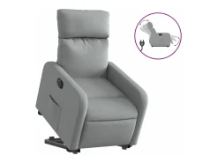 Poltrona|vidaxl Poltrona reclinável elevatória elétrica tecido -claro Cinzento