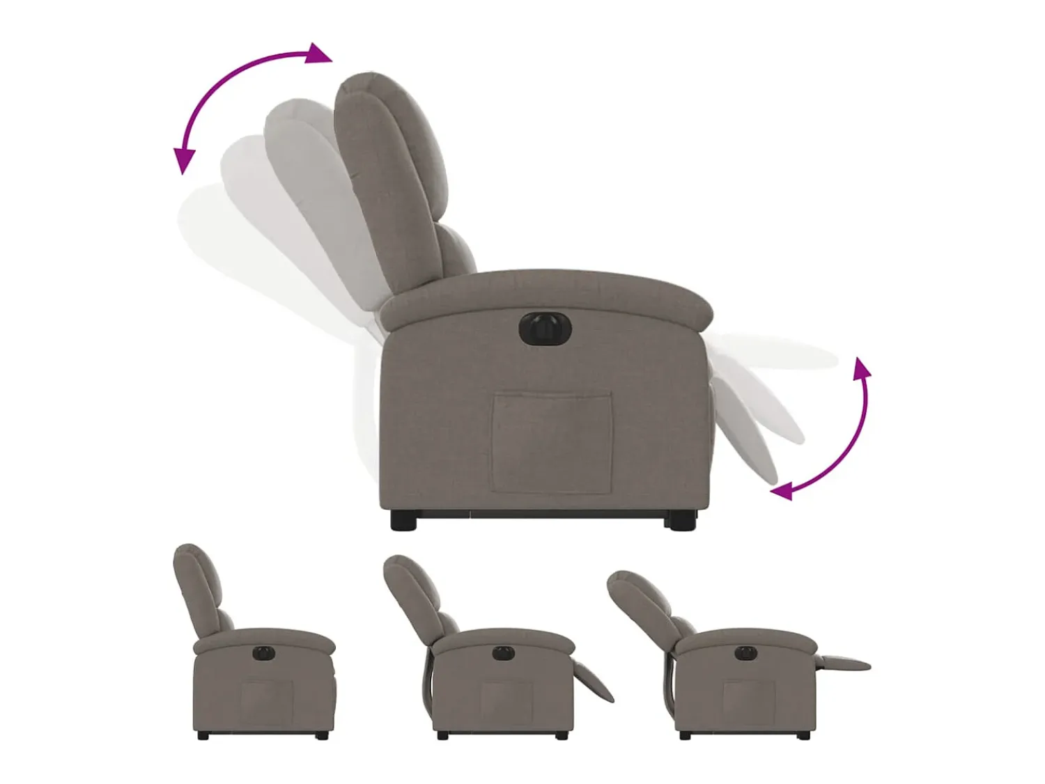 Poltrona|vidaxl Poltrona reclinável elevatória elétrica cinza-acastanhado Taupe
