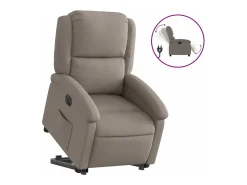 Poltrona|vidaxl Poltrona reclinável elevatória elétrica cinza-acastanhado Taupe