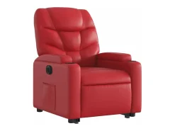 Best Poltrona reclinável elevatória elétrica couro artif. PT718797 Vermelho