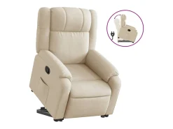Poltrona*vidaxl Poltrona reclinável elevatória tecido cor Creme
