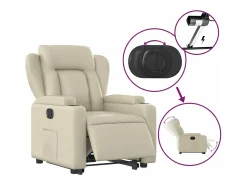 Best Poltrona reclinável elevatória elétrica couro artificial PT768560 Creme