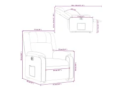 Poltrona*vidaxl Poltrona reclinável elevatória elétrica tecido cinzento-claro Cinzento claro