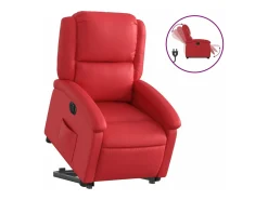 Poltrona*vidaxl Poltrona reclinável elevatória elétrica couro artif. Vermelho