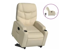 Hot Poltrona reclinável elevatória elétrica tecido cor PT993609 Creme