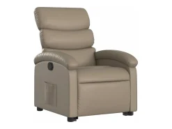 Online Poltrona reclinável elevatória couro artificial cor cappuccino PT718754 Castanho