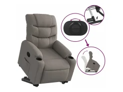Poltrona*vidaxl Poltrona reclinável elevatória tecido cinzento-acastanhado Taupe