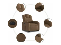 Clearance vidaxl Poltrona reclinável elevatória elétrica tecido Castanho