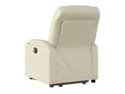 Sale vidaxl Poltrona reclinável elevatória couro artificial cor Creme