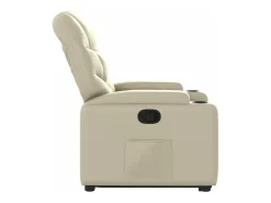 Sale vidaxl Poltrona reclinável elevatória couro artificial cor Creme
