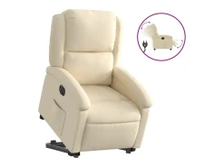 Poltrona* Poltrona reclinável elevatória elétrica tecido cor PT108711 Creme