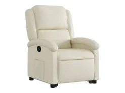 Poltrona*vidaxl Poltrona reclinável elevatória couro artificial cor Creme