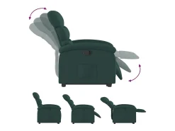 Poltrona|vidaxl Poltrona reclinável elevatória tecido -escuro Verde