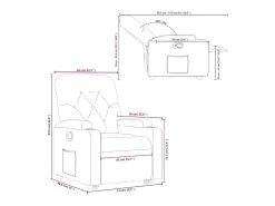 Poltrona|vidaxl Poltrona reclinável elevatória tecido -claro Cinzento