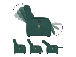 vidaxl Poltrona reclinável elevatória de massagens tecido -escuro^ Poltrona
