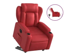 Poltrona|vidaxl Poltrona reclinável elevatória elétrica couro artif. Vermelho