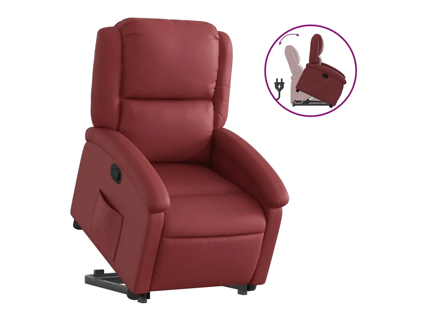 Poltrona*vidaxl Poltrona reclinável elevatória couro artificial tinto Vermelho