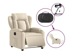 Poltrona|vidaxl Poltrona reclinável elétrica tecido cor Creme