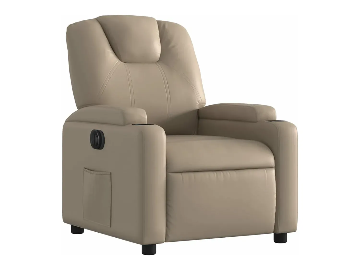 Poltrona reclinável elétrica couro artificial cor cappuccino PT125422^ Poltrona