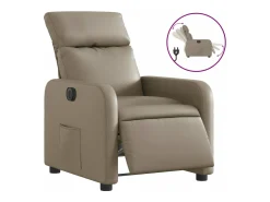 vidaxl Poltrona reclinável elétrica couro artificial cor cappuccino^ Poltrona
