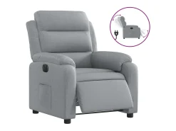 Poltrona| Poltrona reclinável elétrica tecido cinzento-claro PT889385 Cinzento claro