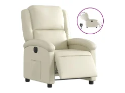 Sale vidaxl Poltrona reclinável elétrica couro artificial cor Creme