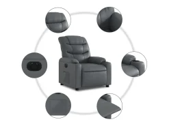 vidaxl Poltrona reclinável elétrica couro artificial^ Poltrona