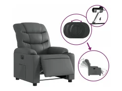 vidaxl Poltrona reclinável elétrica couro artificial^ Poltrona